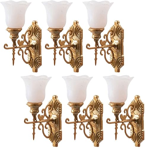 balacoo Lámpara de pared en miniatura, decoración de luz cálida para modelos de paisajes, casas de muñecas, exhibiciones de mesa de arena,