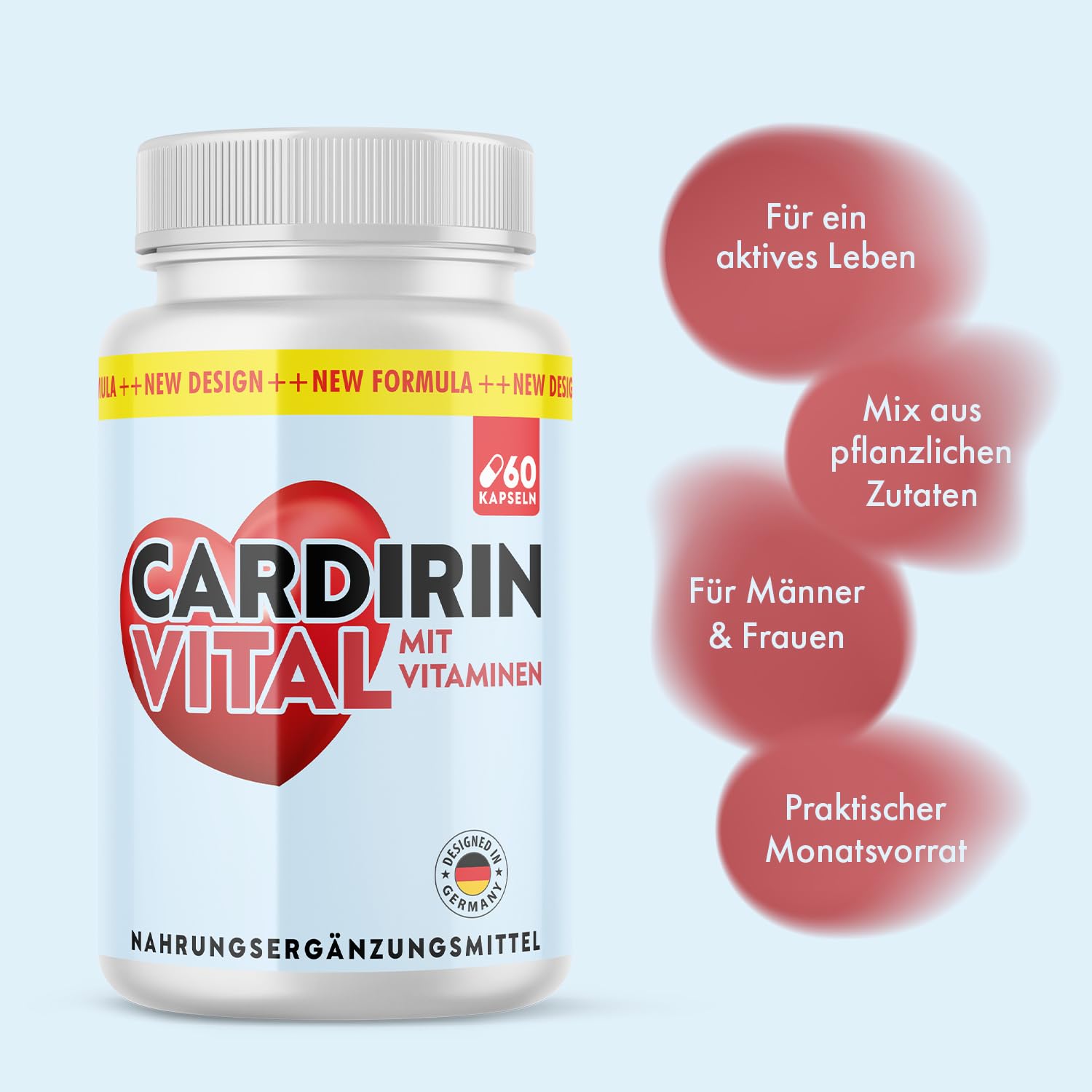 Cardirin Vital Kapseln | Mix aus pflanzlichen Zutaten | für Männer & Frauen | 60 Kapseln Inhalt
