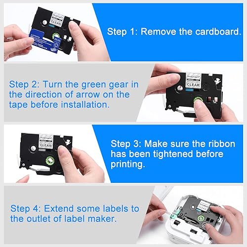 Miniatura 9 de MarkDomain Cinta de etiquetas compatible con Brother TZe-231 TZe-131 TZe-335 laminada P Touch TZe TZ para PT D210 H110 D600 1230PC 1280, negro sobre