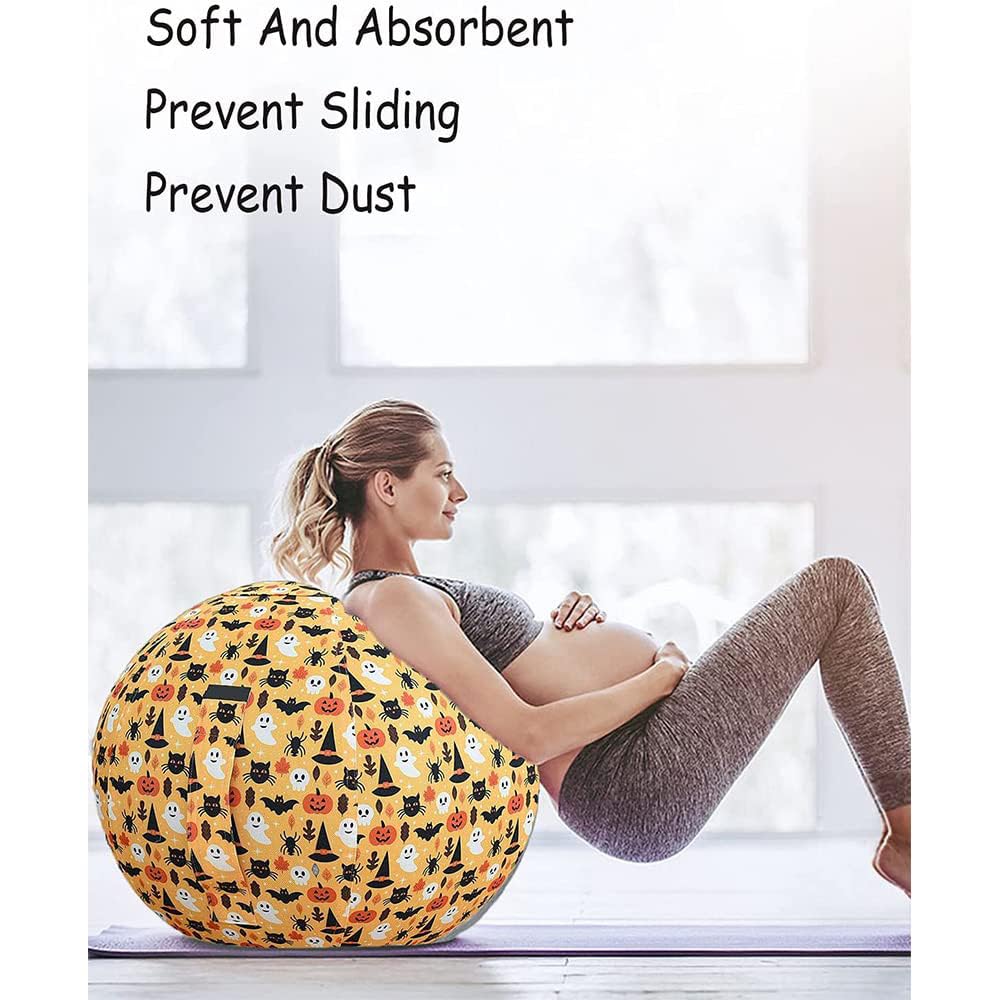 Sedia A Sfera da Seduta con Copertura, Palla da Yoga per Esercizi di Fitness in Ufficio E A Casa, Palla da Allenamento con Pompa E Maniglia