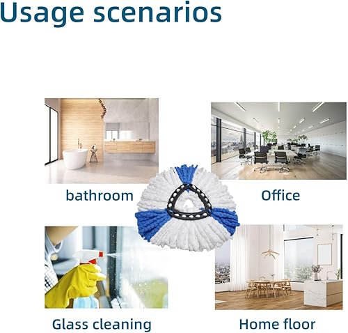 Miniatura 5 de Paquete de 3 repuestos de cabezal de repuesto para trapeador compatibles con O Cedar Triangle Spin mop almohadillas de microfibra para trapeador