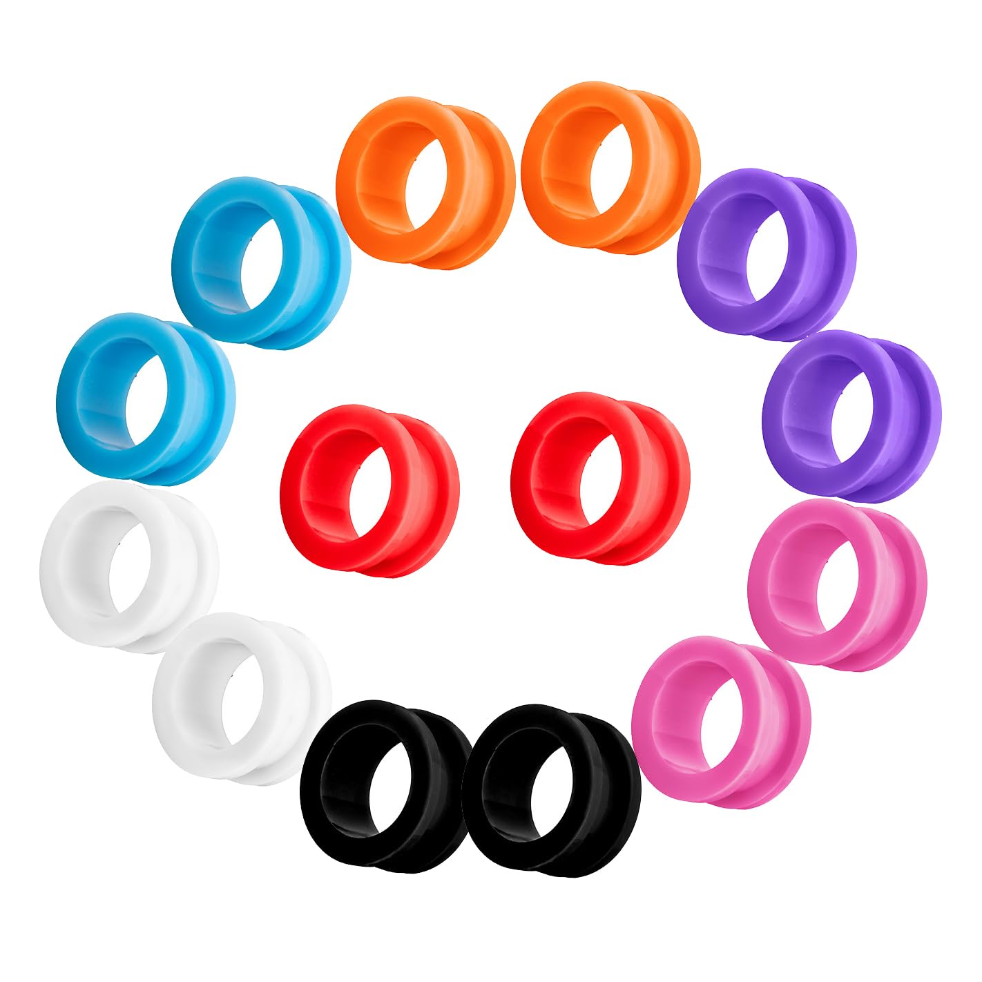 2 Stück Schwarzes Acryl Dual Ausgestellt Ohrstöpsel Tunnel Piercing-Schmuck 12g(2mm)