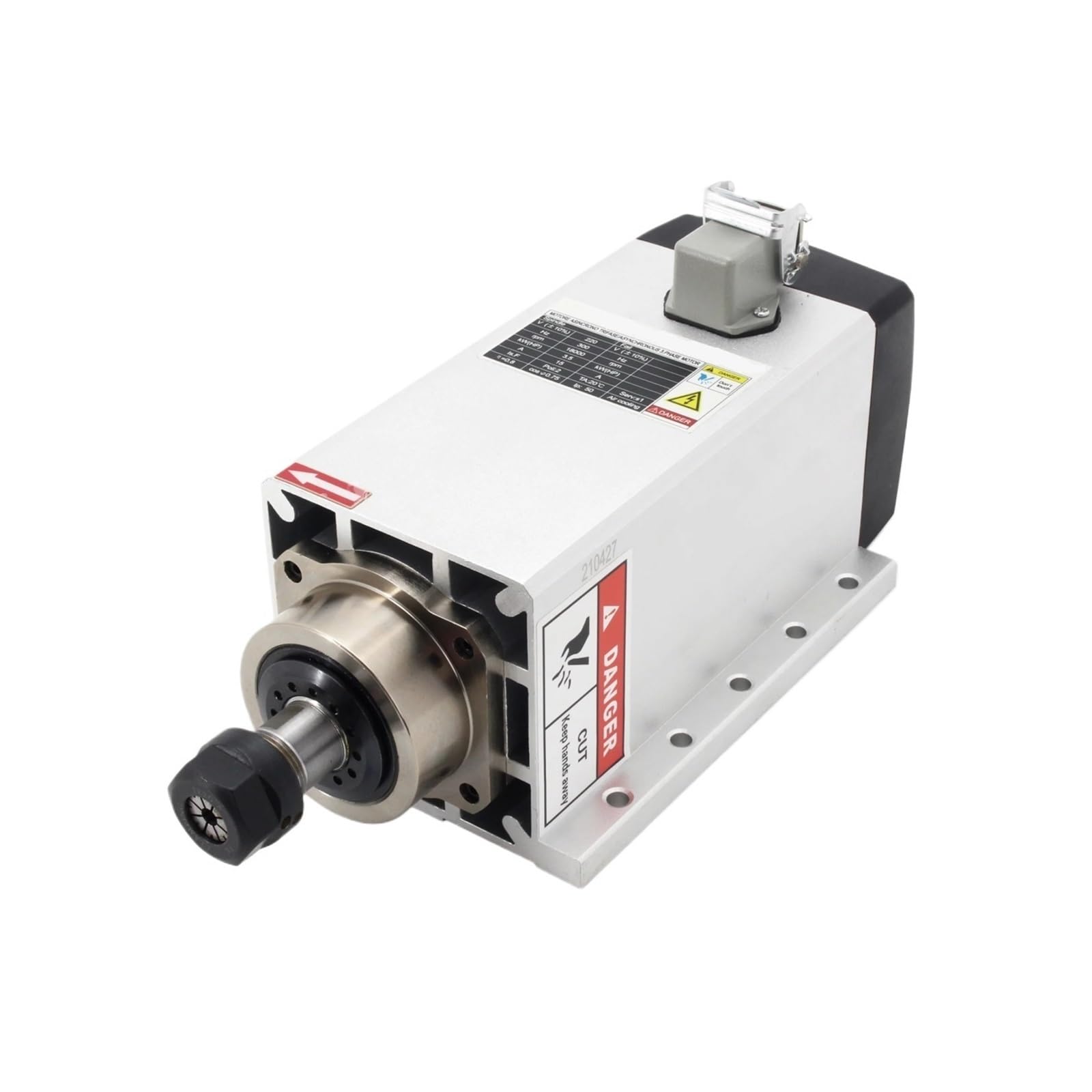 CNC 3.5KW Air Cooled Spindle Motor 18000rpm ER20 Collet Runout ≤0.01mm Optional 4KW Inverter Suitable for Routers Highly Optimized(3.5kW Spindle)
