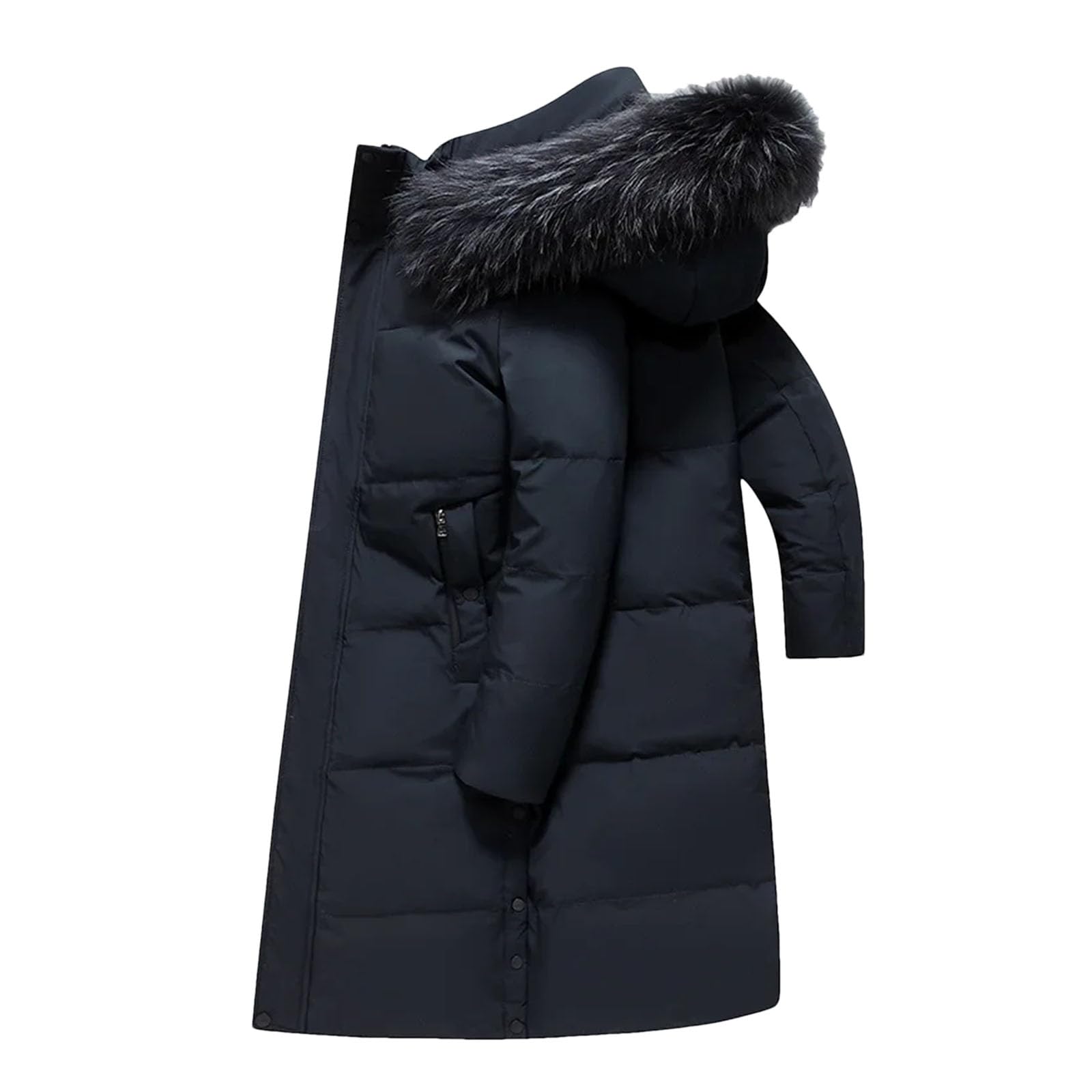 Mens Long Down Jacket Winter Puffer Parkas Coats For Men Casual Duck Down Wind-Breaker Outerwear