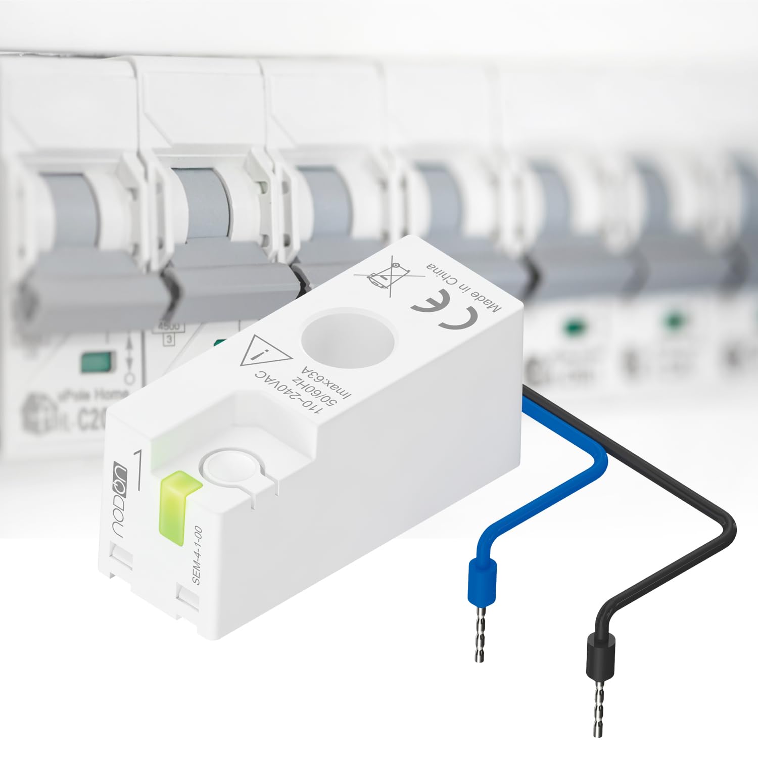 NodOn - Zigbee 3.0 Medidor de energía inteligente - Monitorización del consumo y la producción de electricidad - Compatible con sistemas domóticos como Home Assistant, Jeedom, Zigbee2MQTT y ZHA