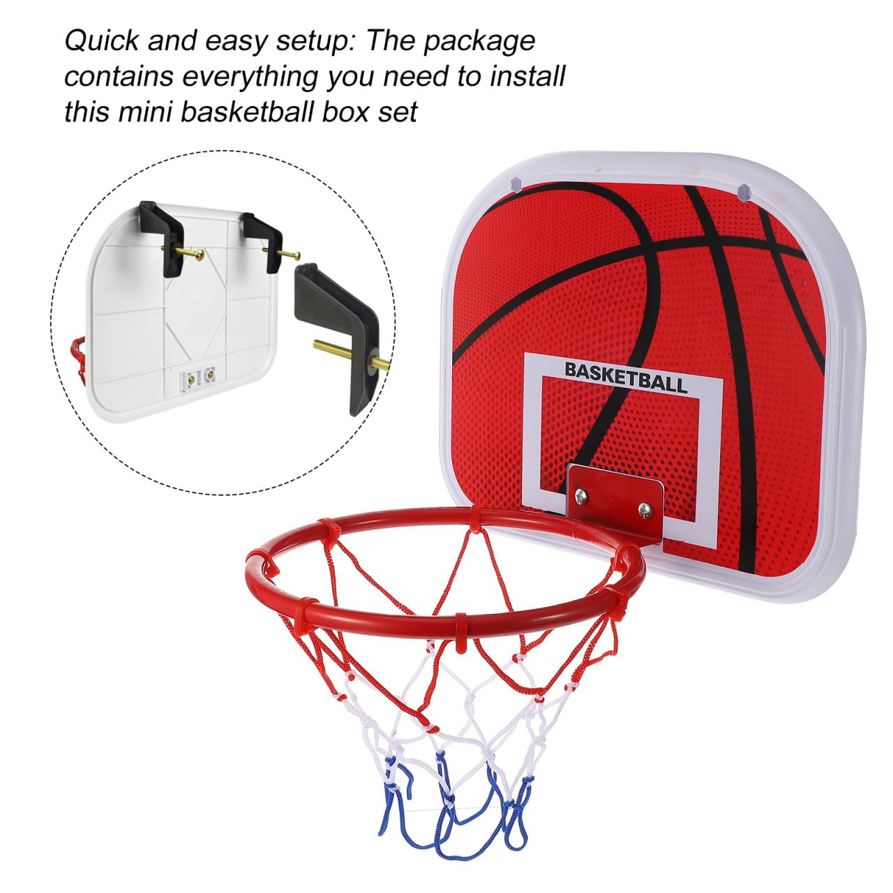 ORFOFE Tablero De Baloncesto Colgante Sin Taladrar De Hierro para Aro De Baloncesto para Tablero De Interior y Exterior Juguete De Práctico