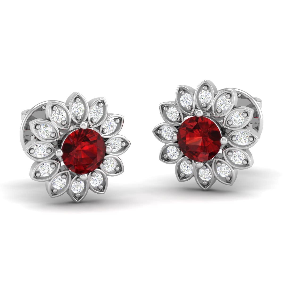 Akshat Sapphire (92.5% purity) Pure Silver Precious Stud Beautiful and Designer Earrings with AAA+ cubic zirconia stone for Girls and Women - S10087_Red (B0C9QRDFYK) Amazon Price History, Amazon Price Tracker