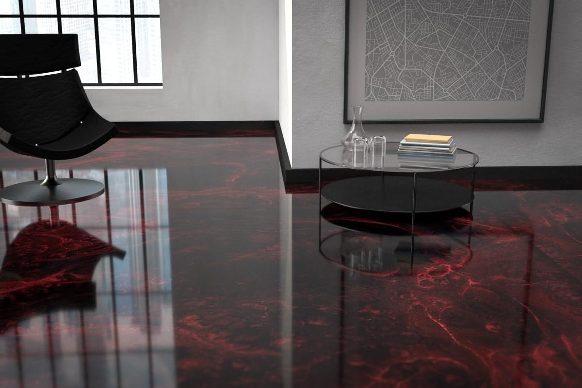 EPODEX Resina Epossidica per pavimenti interni | Rivestimento in resina per garage, design floor e altro | Finitura effetto pietra, marmo o granito | Kit colata per cemento, massetto, legno e altro