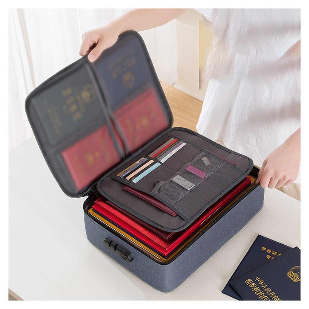 Portadocumenti Moto, Borsa Portadocumenti Impermeabile con Lucchetto, Custodia per File a 2 Strati, Borsa Portadocumenti Portatile da Viaggio per la casa per Laptop, Documenti, certificati