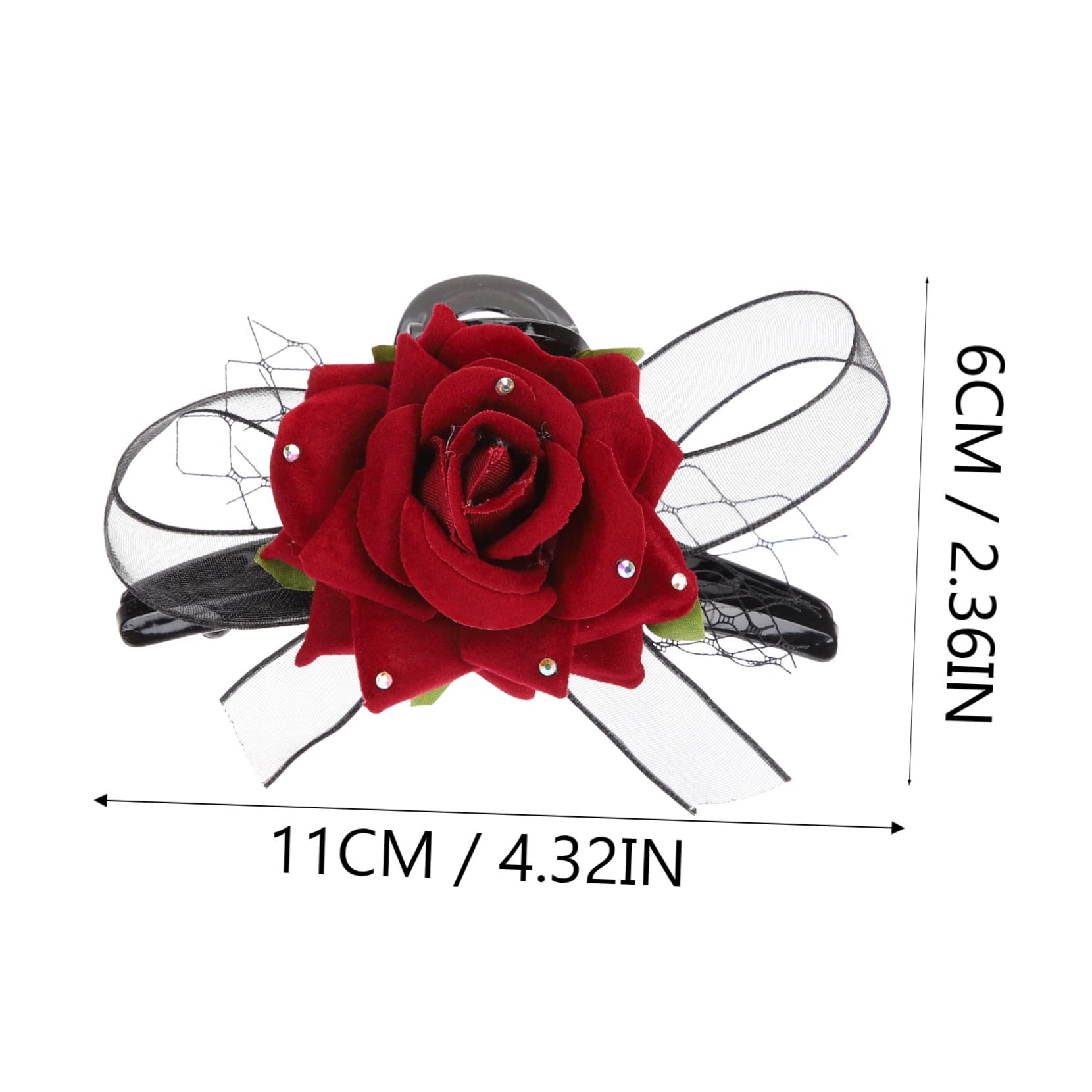 FRCOLOR 5 Pz fermaglio per rosa hair clip hair pin mollette per alla francese clip ad artiglio molletta fermaglio per fiore per con fiocco in pizzo