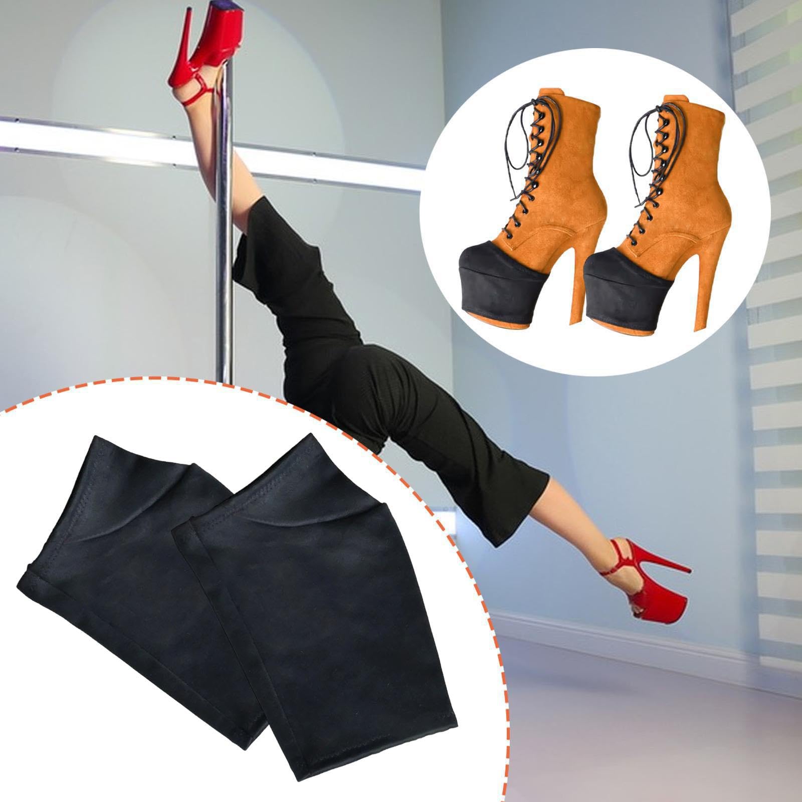 Protezioni Scarpe Pole Dance Copriscarpe Resistenti Suola Antiscivolo Morbida Calze Copriscarpe per Donne Utili Durante Allenamenti, S