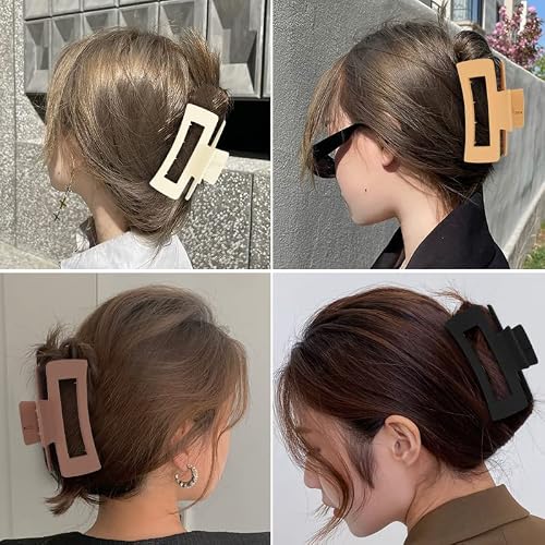 Hair Claw Clips 8 Pcs 4.1 Inch Barrettes Rectangle Shape Clips Fashion Hair Clips #TOP3