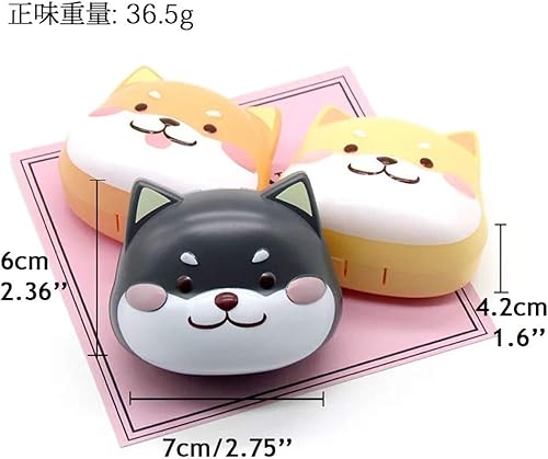 Miniatura 5 de Rain House Paquete de 2 bonitas fundas para lentes de contacto, caja de almacenamiento para lentes de contacto Shiba Inu, soporte portátil para