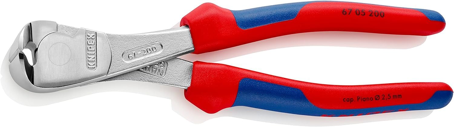 Alicates de corte frontal de fuerza Knipex de 200 mm para alambre duro