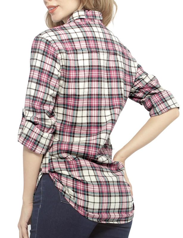 Image of Match Women's Long Sleeve Plaid Flannel Shirt #2021