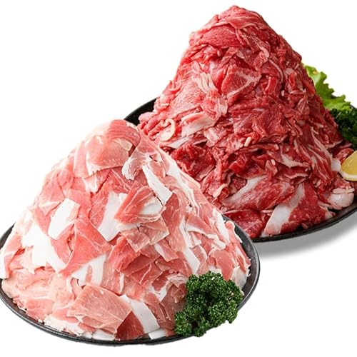 スターゼン 鹿児島県産 経産牛切り落とし・訳あり豚切り落とし 総量2.1kg 国産 豚肉 ブタ おかず 個包装 小分け 薄切り うす切り 冷凍 切り落し 切落し 牛肉 スライス 食べ比べ セット akn042-32