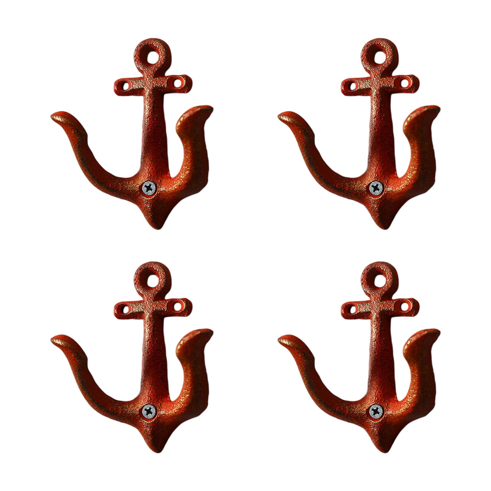 Whoasyst Bucolic Iron Anchors Shape Wall Hooks for Coastal Themed Decors Heavy Duty Entryway Hangers Homes Organization Heavy Duty Ship Anchors Hook