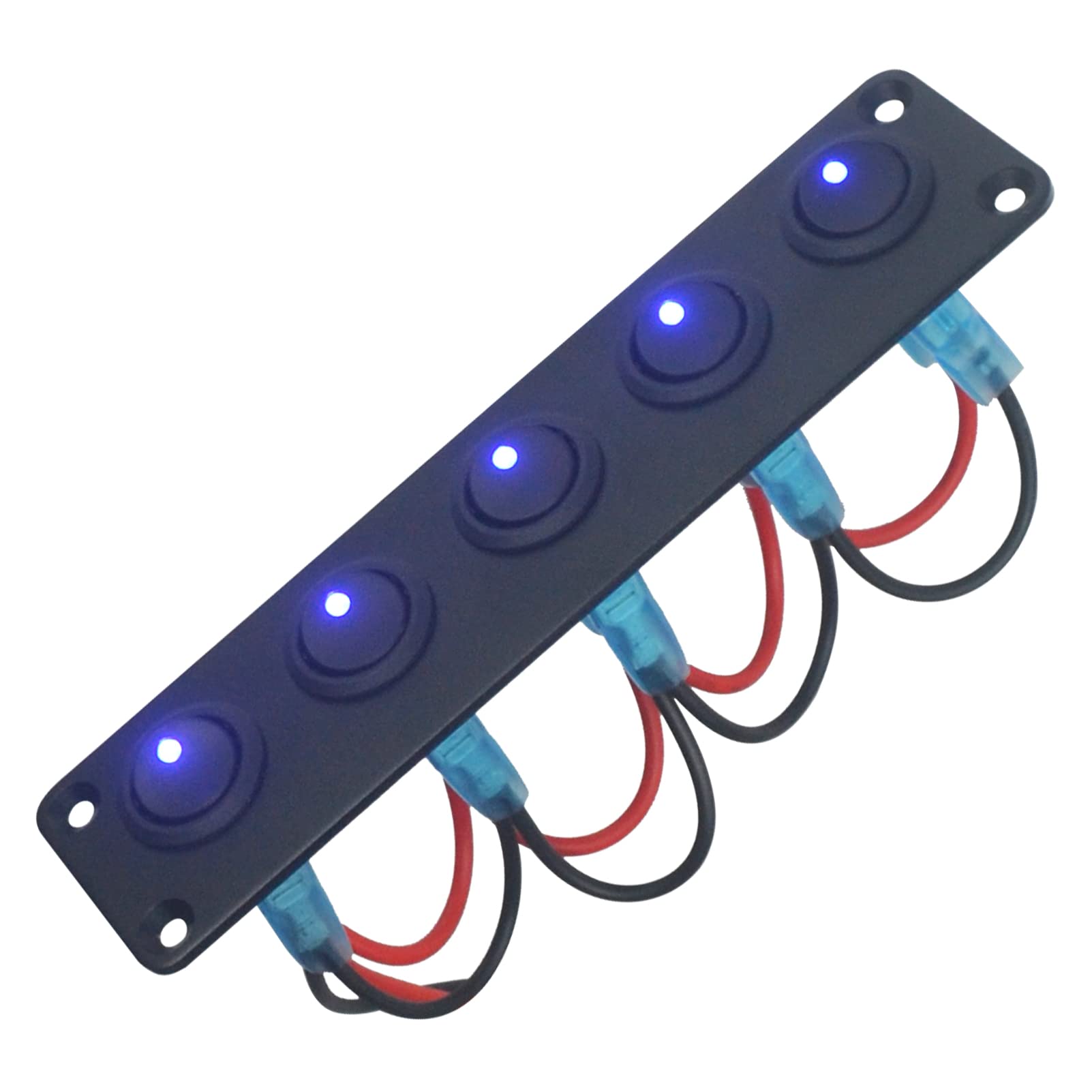 Panneau Interrupteur Bascule 3 Gang 12V/24V Étanche - Pour Bateau, Voiture, Camion - Lumière Bleue