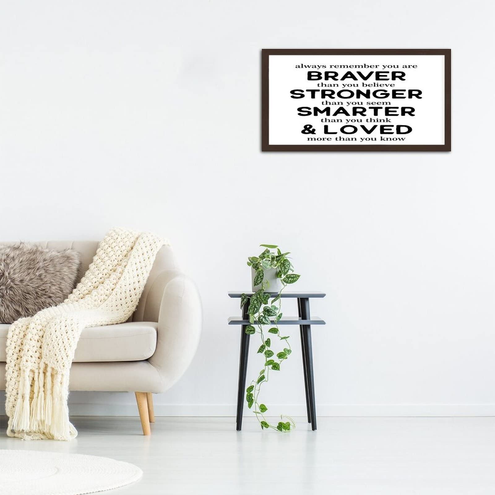 Targa Metallica Ispirazionale Always Remember You Are Braver | 20x30 Cm | Vintage | Con Adesivi E Fori Per Parete