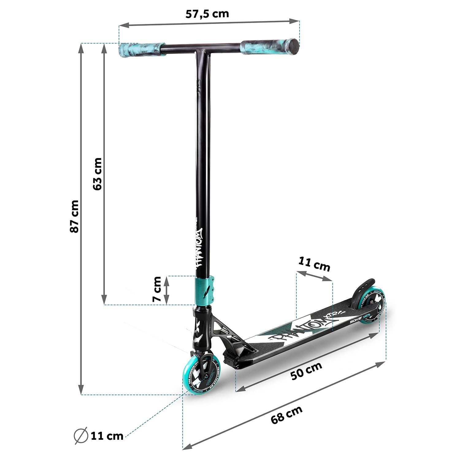 Soke XTR Trottinette Stunt pour Parc et Rue, ABEC-9