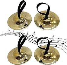 2 Pairs Brass Finger Cymbals Belly Dance Musical Instruments for Dancers and Evening Children
