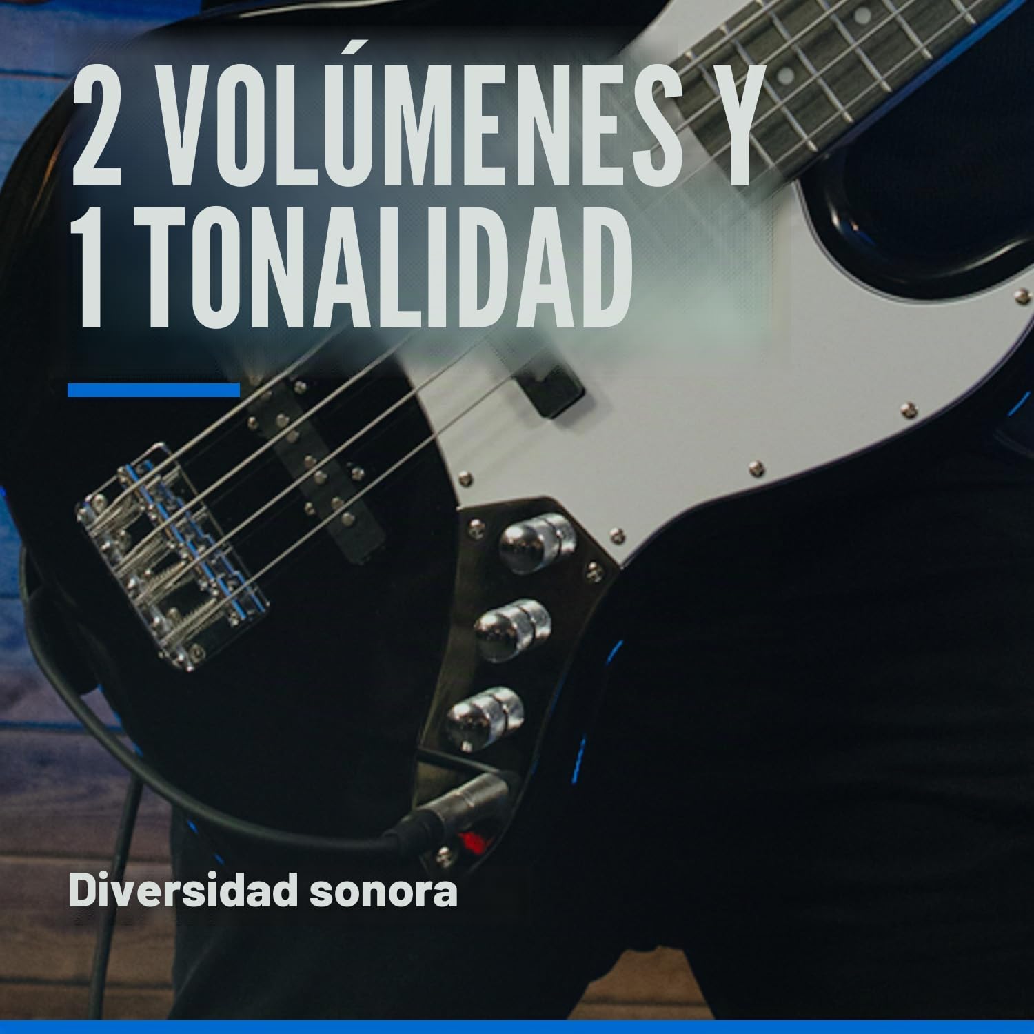 Bajo eléctrico Woodbrass JB100 negro - Guitarra baja versátil para principiantes, cuerpo de madera JB Tilo americana - Estilo rock, pop, funk, country, hard, metal