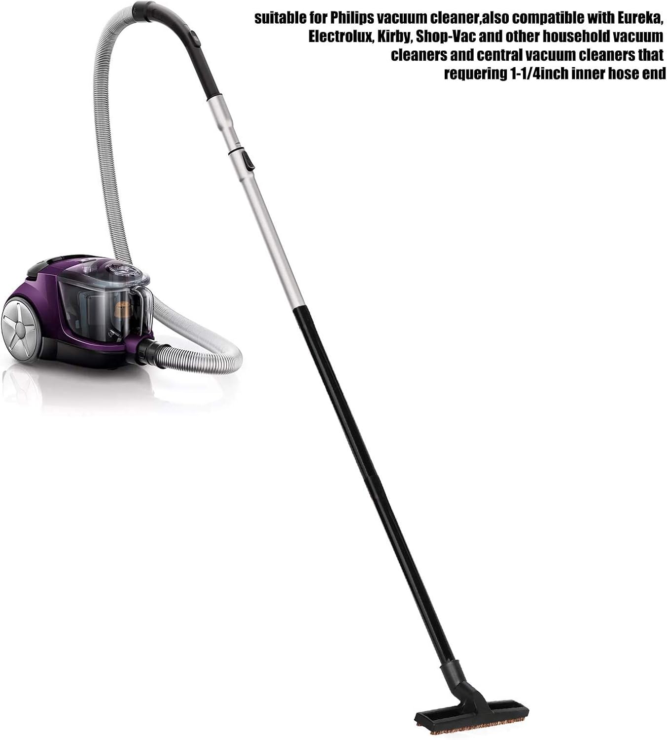 Eagles Vacuum Cleaner 1-1/4" Extension Wands,32mm Vacuum Hose Plastic Wand Pipe Extent to 34inch,1-1/4" Vacuum Brush,Ground Brush Interface Inner Diameter 32mm,Carpet/Floor Brush Tool Head (2+1)