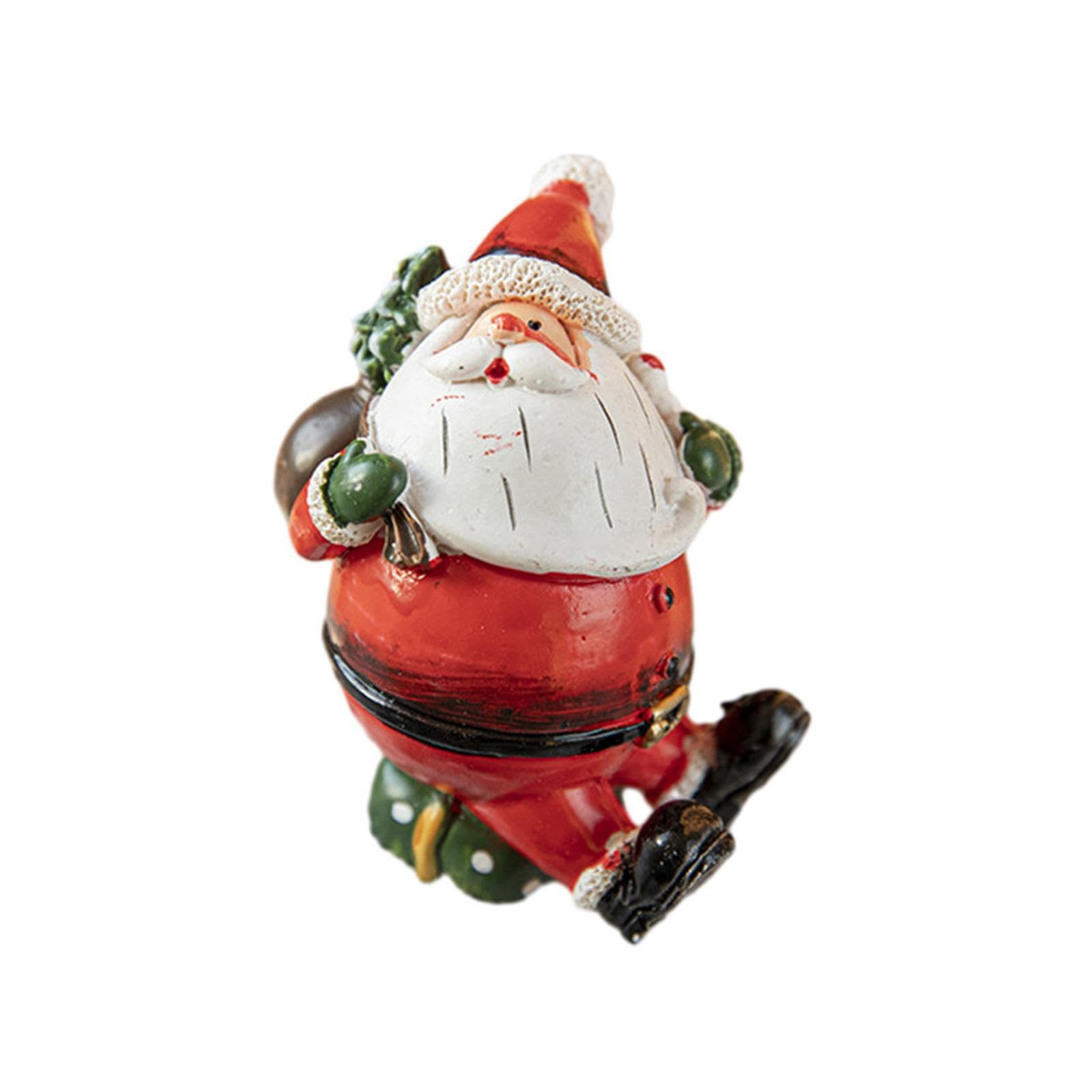 LIXSAZSE Exquisite Santa Claus Statue Centerpiece Christmas Ornaments 2023 Resin Christmas Santa Claus Ornaments 2023 Resin Statue Desktop Standing Figures