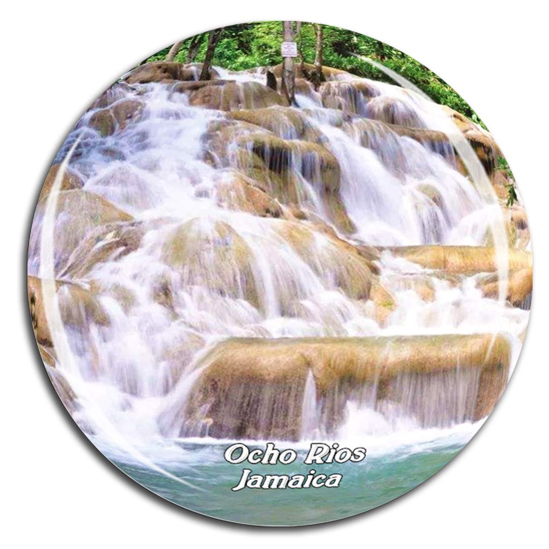 Weekino Blue And Green Ocho Rios Ocho Rios Jamaica Caribbean Sea Fridge Magnet 3D Crystal Glass Tourist City Travel Souvenir Collection Gift Strong Refrigerator Sticker