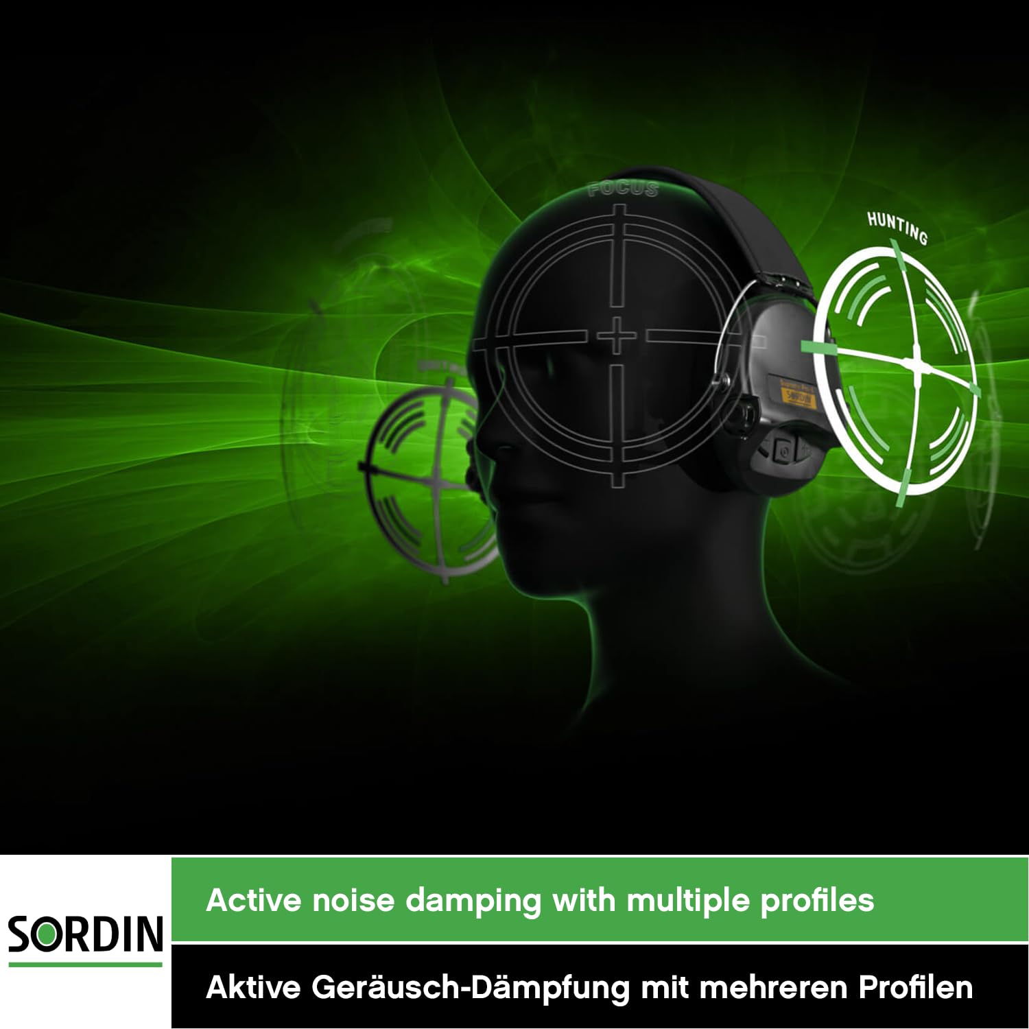 Sordin Pro-X Slim SFA Protección auditiva - 74502-04-S - Protector auditivo activo en cápsula - Anillo aislante para un mayor SNR (31 dB)