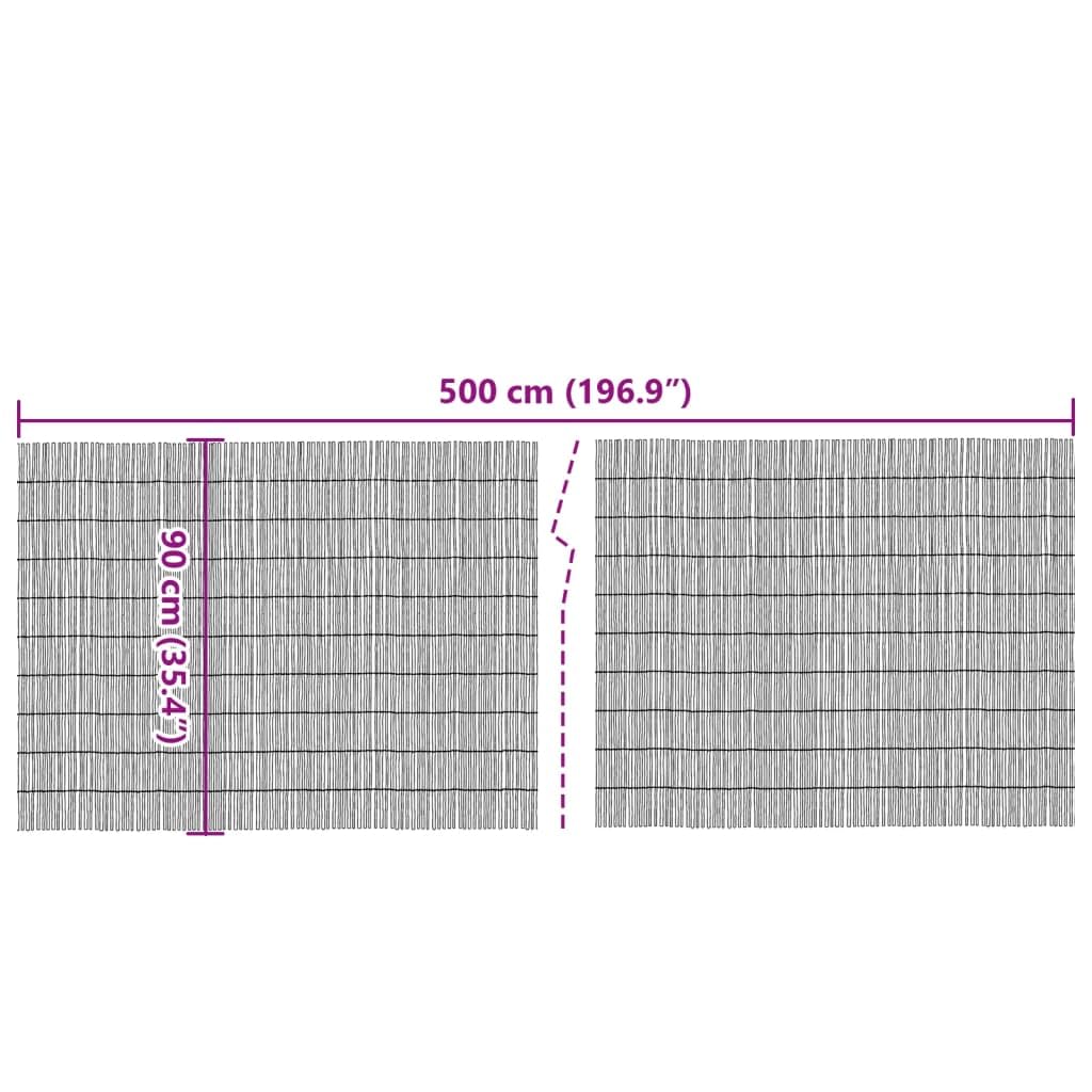 Recinzione da Giardino 500x90 cm Giunco,Canniccio Premium Recinzione di canne per Giardini e Balconi, Frangivento e in Canna Spessa
