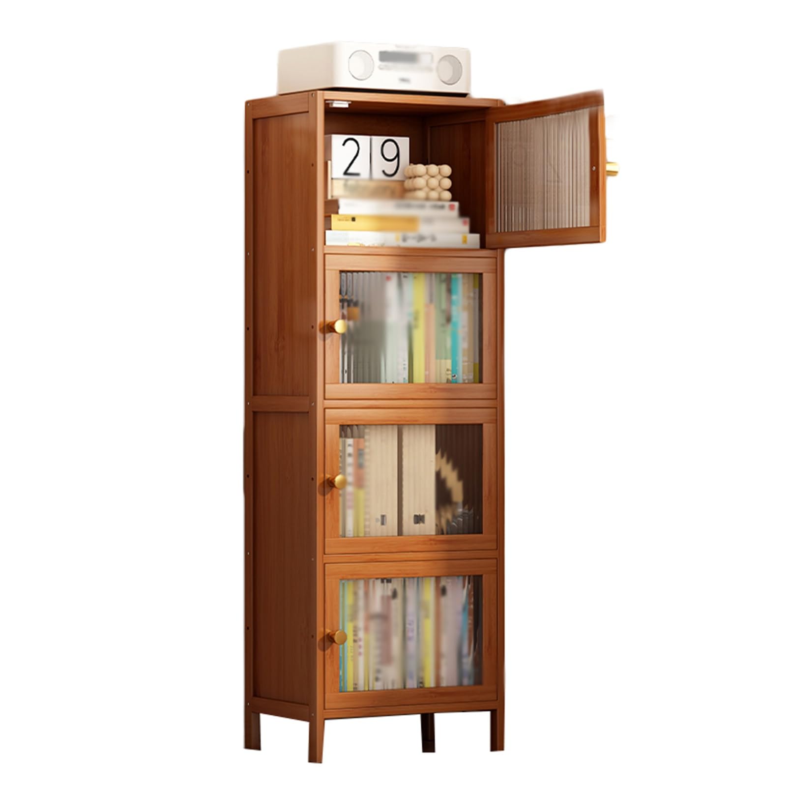 ASerZenith Industrial Corner Bookcase With 5 Layers Storage Display Rack Multi Layer Storage Shelf For Small Space Office (One Color 4Tier)