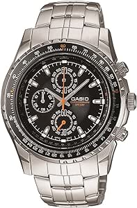 Casio Men&#39;s MTP4500D-1AV Slide Rule Bezel Aviator Stainless Steel Watch