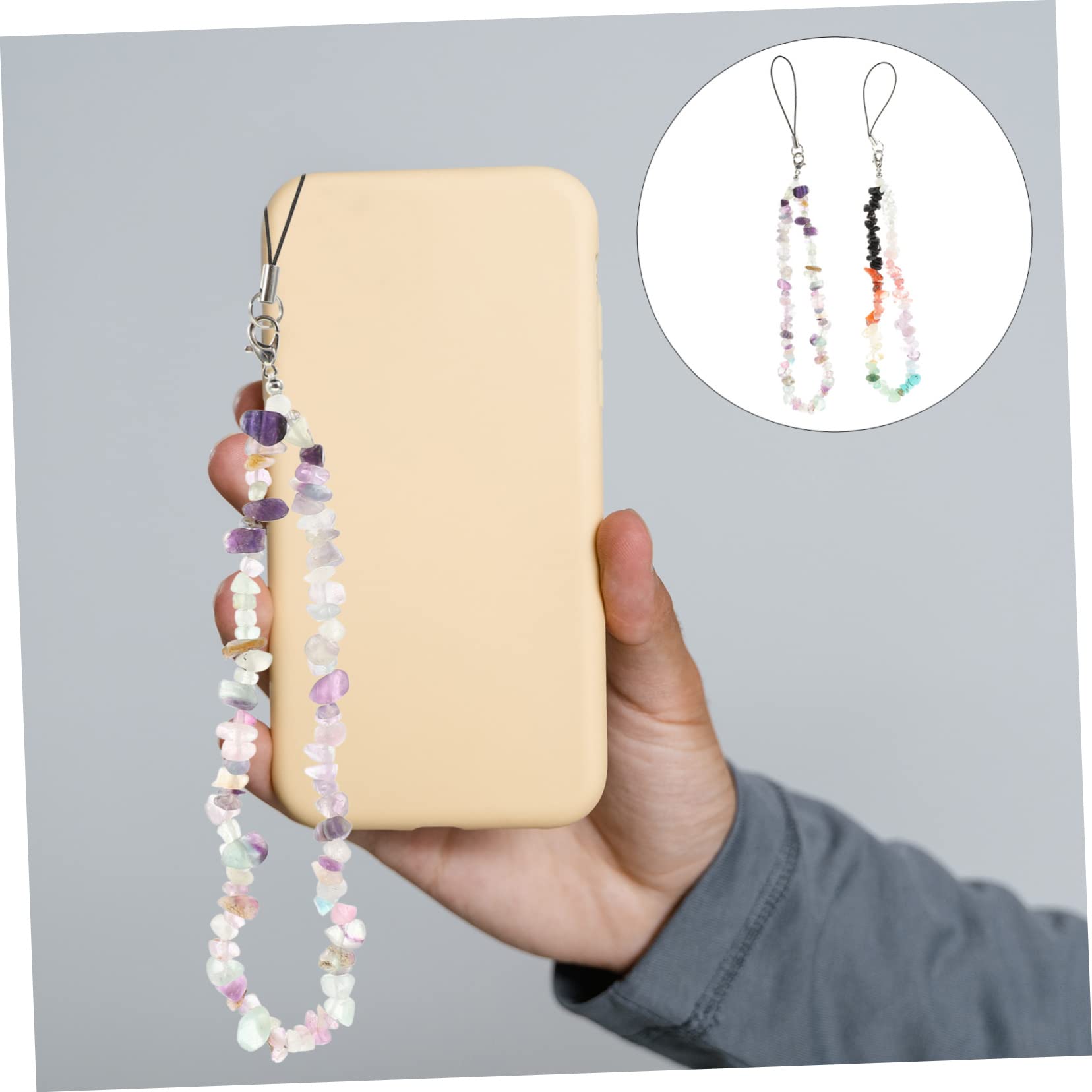 Artibetter Colgante De Cadena De Teléfono Móvil Cordón De Teléfono Delicado Cordón De Cuentas Para Teléfono Móvil Cordones Para Moviles Key Chain Cordón Colgante Grava