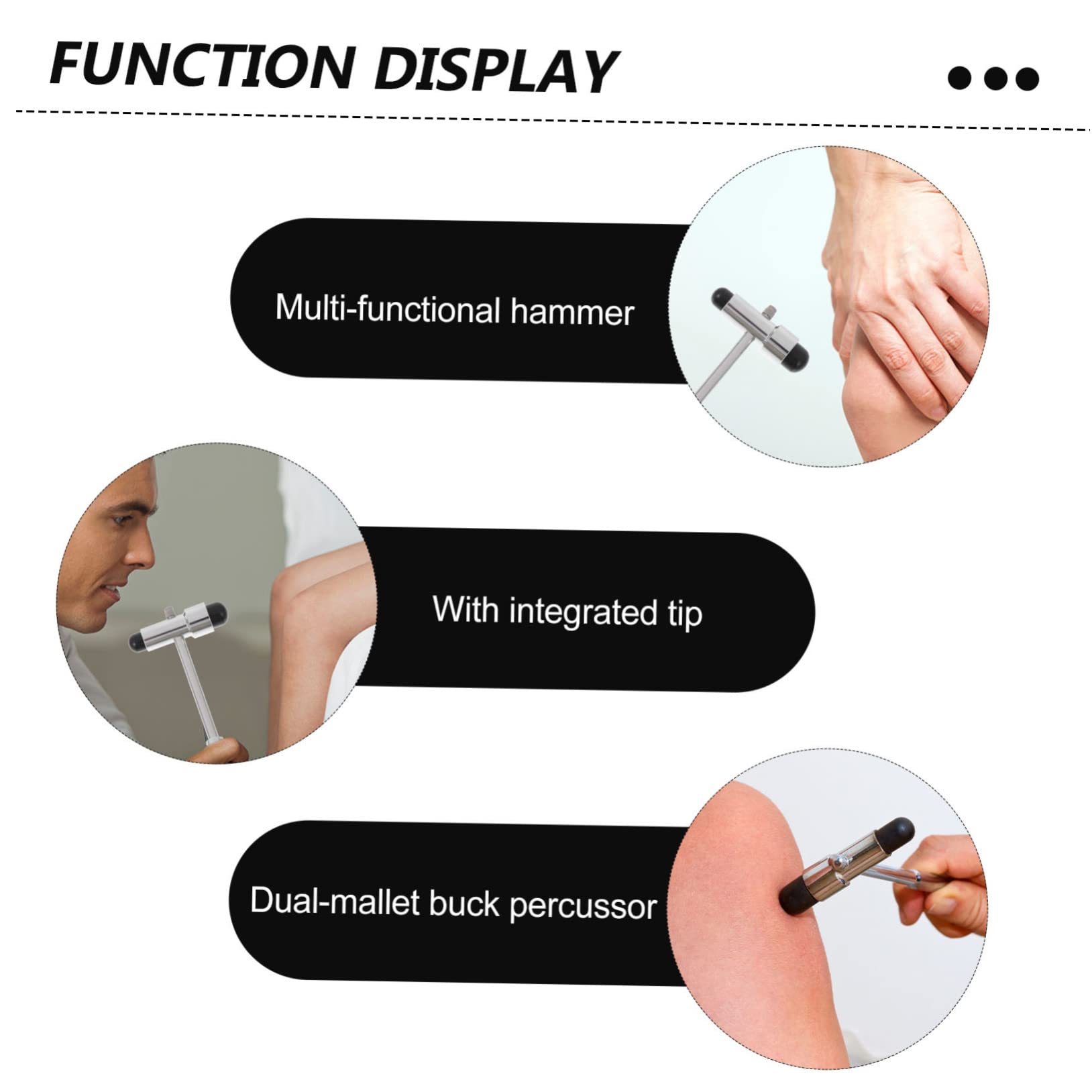 Cabilock 4 Piezas Martillo Neurológico Profesional con Aguja y Pincel Herramienta Médica Ergonómica para Reflexos Cutáneos y Tendinosos para Exámenes Clínicos y Pruebas de Sensibilidad