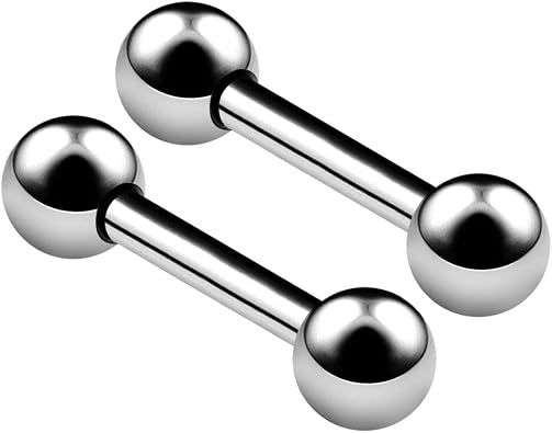 2PCS Titanium G23 Straight Barbell 14g Gauge 1.6mm 5/16 8mm 4mm ball Eyebrow Helix Earrings Tragus Piercing Jewelry 6735