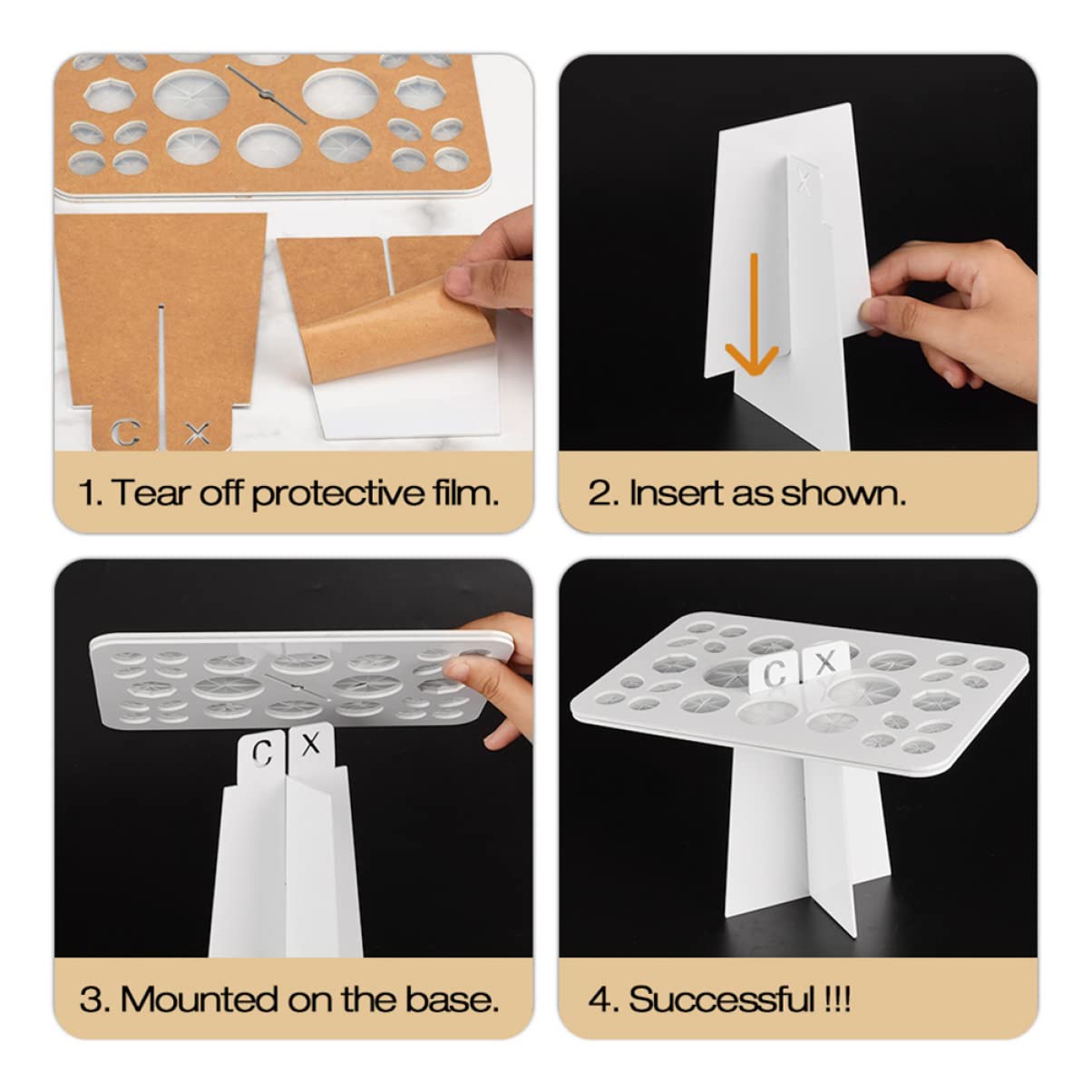 FRCOLOR 3pezzi Supporto Per Asciugatura Pennelli Makeup Con Organizer Bianco Per Pennelli Cosmetici Facile Da Montare e Pulire Design Leggero e Resistente