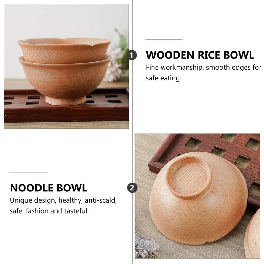 Cuenco de arroz de Fideos de Ensalada de Madera para ensaladas de Frutas y Cuencos para Servir