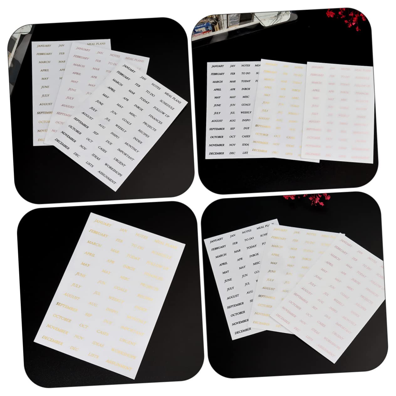 EXCEART 32fogli Adesivi Decorativi Per Scrapbook Con Parole Inglesi Adesivi Autoadesivi Per Pianificazione e Decorazione Di Diari Album e Lettere