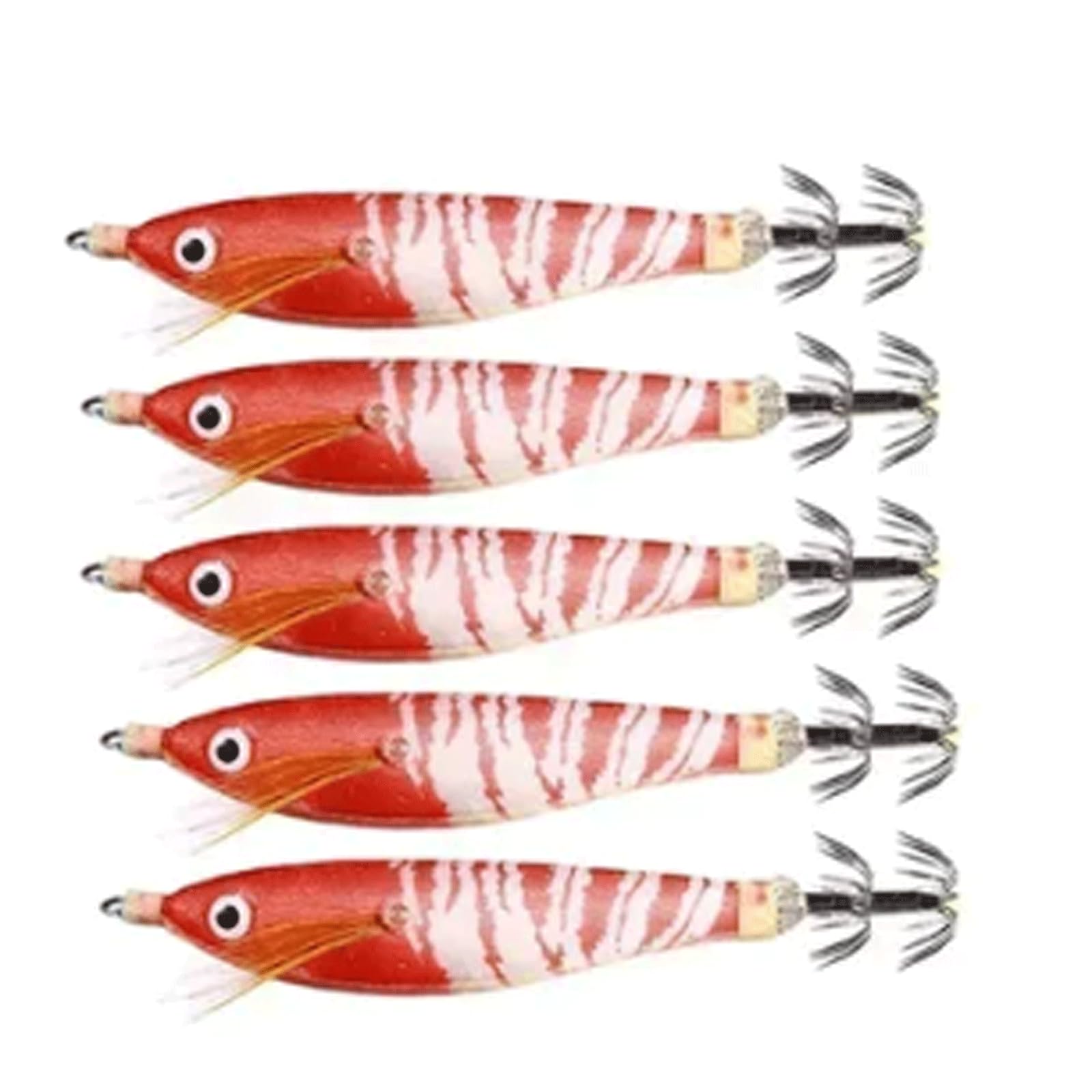IvyLoutish Fishing Lure Bait 5 Pcs Luminous Fishing Bait Fishing Squid Jig Hook Octopus Cuttlefish Shrimp Jigging Bait for Night Fishing Fishing Tackle