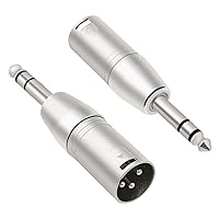 Vista 1 de Paquete de 2 adaptadores TRS a XLR de 14, adaptador equilibrado de 14 de pulgada macho a XLR macho para mezclador, micrófono