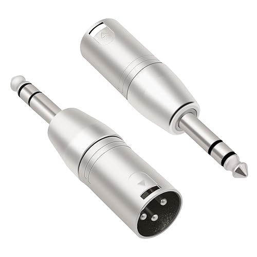 Paquete de 2 adaptadores TRS a XLR de 14, adaptador equilibrado de 14 de pulgada macho a XLR macho para mezclador, micrófono