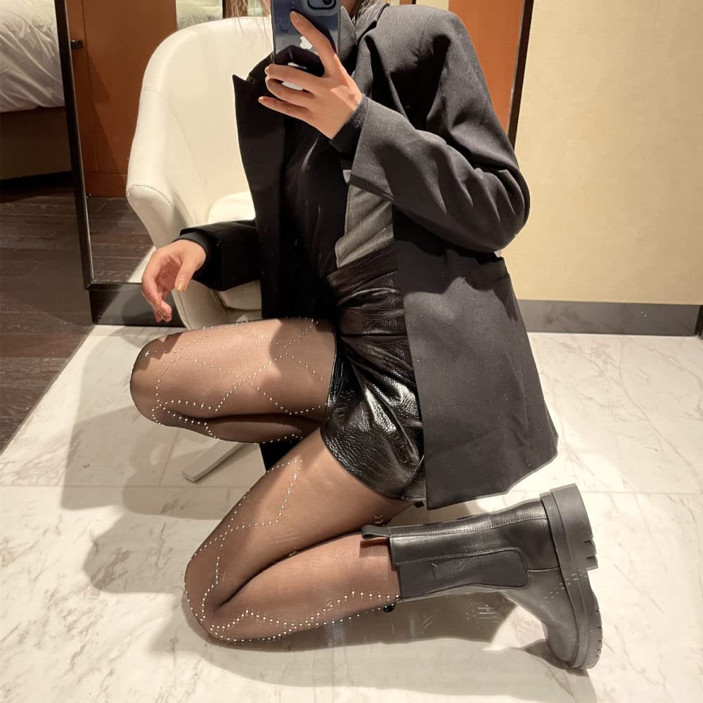 Bas résille pour Femme - Lot de 2 Collants d'été à Diamants pour Filles, Noirs et Doux (Taille Unique)