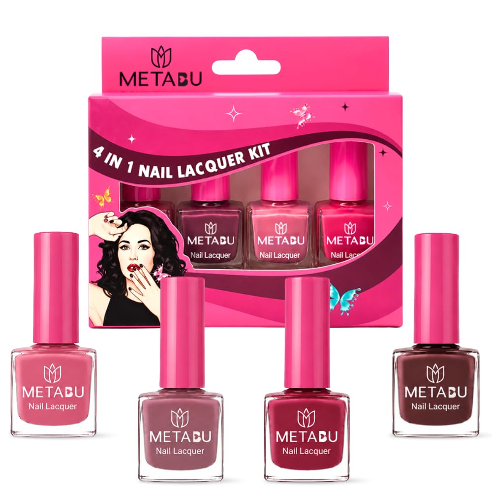 4 in 1 Glow &Go Nail Lacquer Kit | Travel-Friendly Nail Polish Set | Glossy Finish, Rich Pigment & Quick Dry Formula Nail Paint | Smooth Application - Shades Whispers 01-image-30
