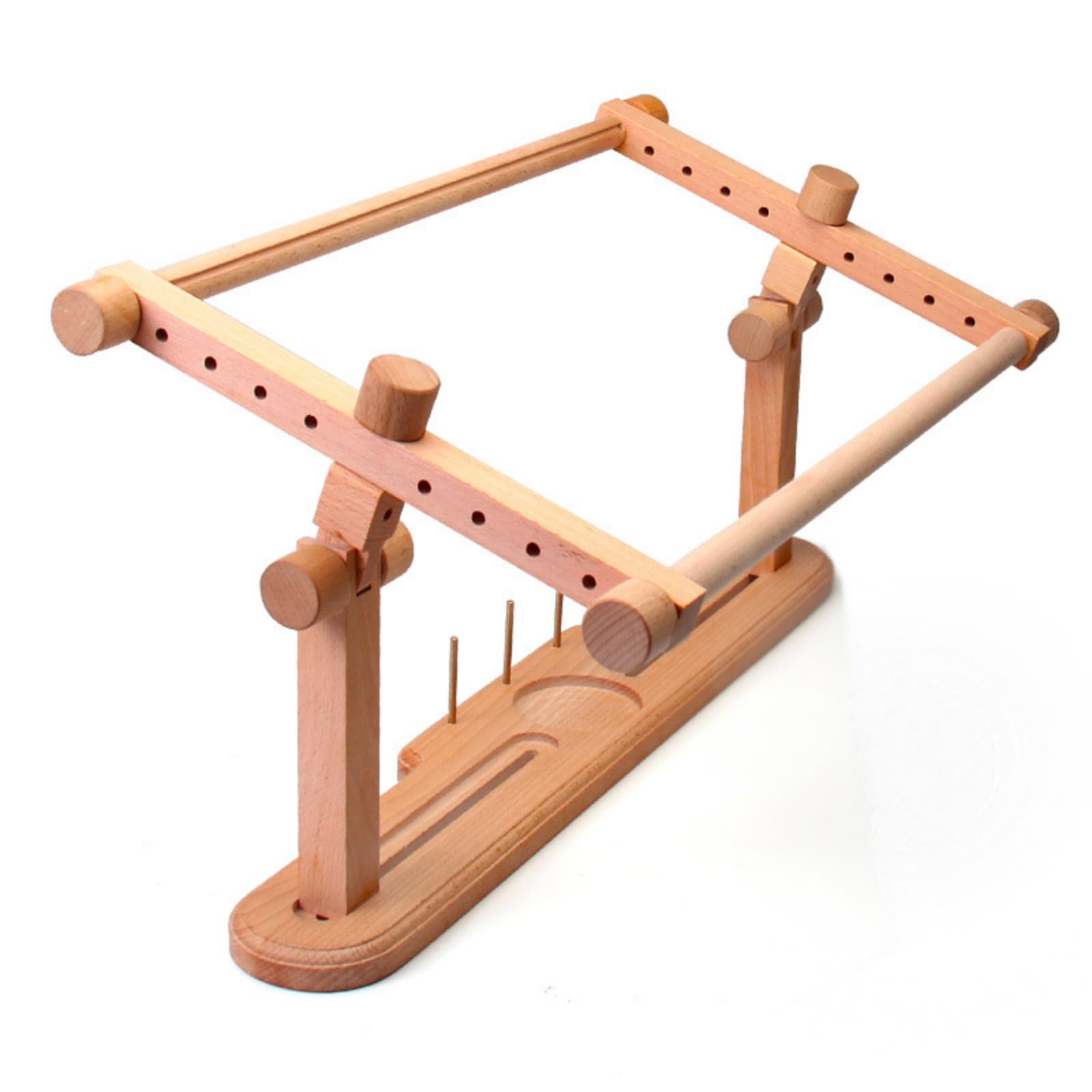 Tsophreniq Professional Embroidery Frame Stand Adjustable Wooden Embroidery Hoop Holder for Beginner Stitching Needlework Craft Portable Sewing Hoop