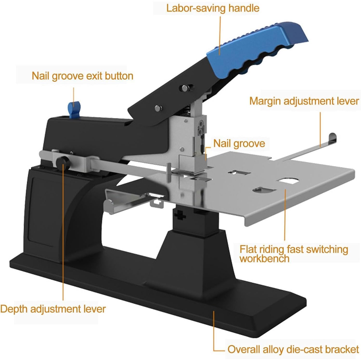 Máquina Grapadora Y Plegadora De Folletos, Capacidad Para 60 Hojas, Grapadora Plana De Sobremesa A3 De Alta Resistencia, Grapadora Manual De Sobremesa Para Folletos, Máquina De Encuadernación De