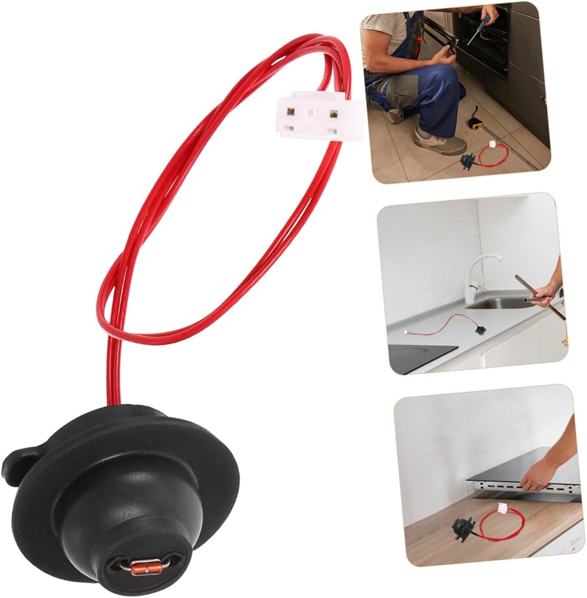 jojofuny 2pcs Induction Stove Sensor Replacement Cooktop Temperature Sensor Cooker Thermocouple Magnetic Cooker Heater Accessories