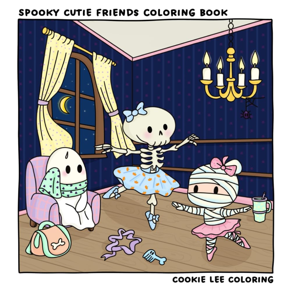 Spooky Cutie Friends: Coloring Book for Adults and Teens Featuring Adorable Creepy Creatures in Cozy Moments for Relaxation (Cute & Comfy Coloring)