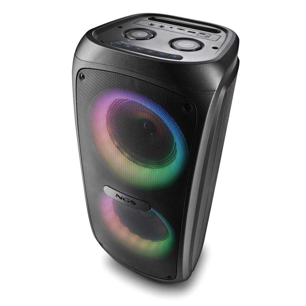NGS Wild Temper - Przenośny głośnik Bluetooth 5.3 200 W TWS LED RGB Wejście USB/AUX IN Podwójne wejście mikrofonowe 7,4 V/4400 mAh Akumulator 5 godzin autonomii kompaktowy i wytrzymały