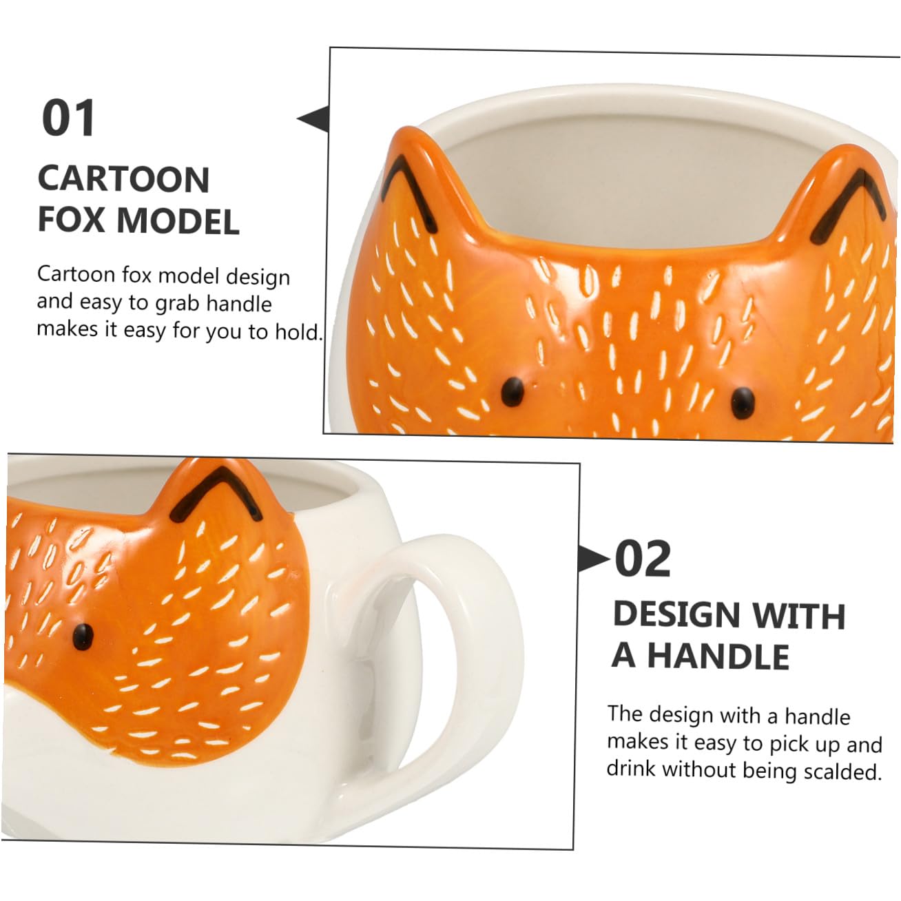 Fuchsförmiger Keramik Becher mit Hitzebeständiger Tasse für Kaffee Tee und Wasser für Partys und Festivals